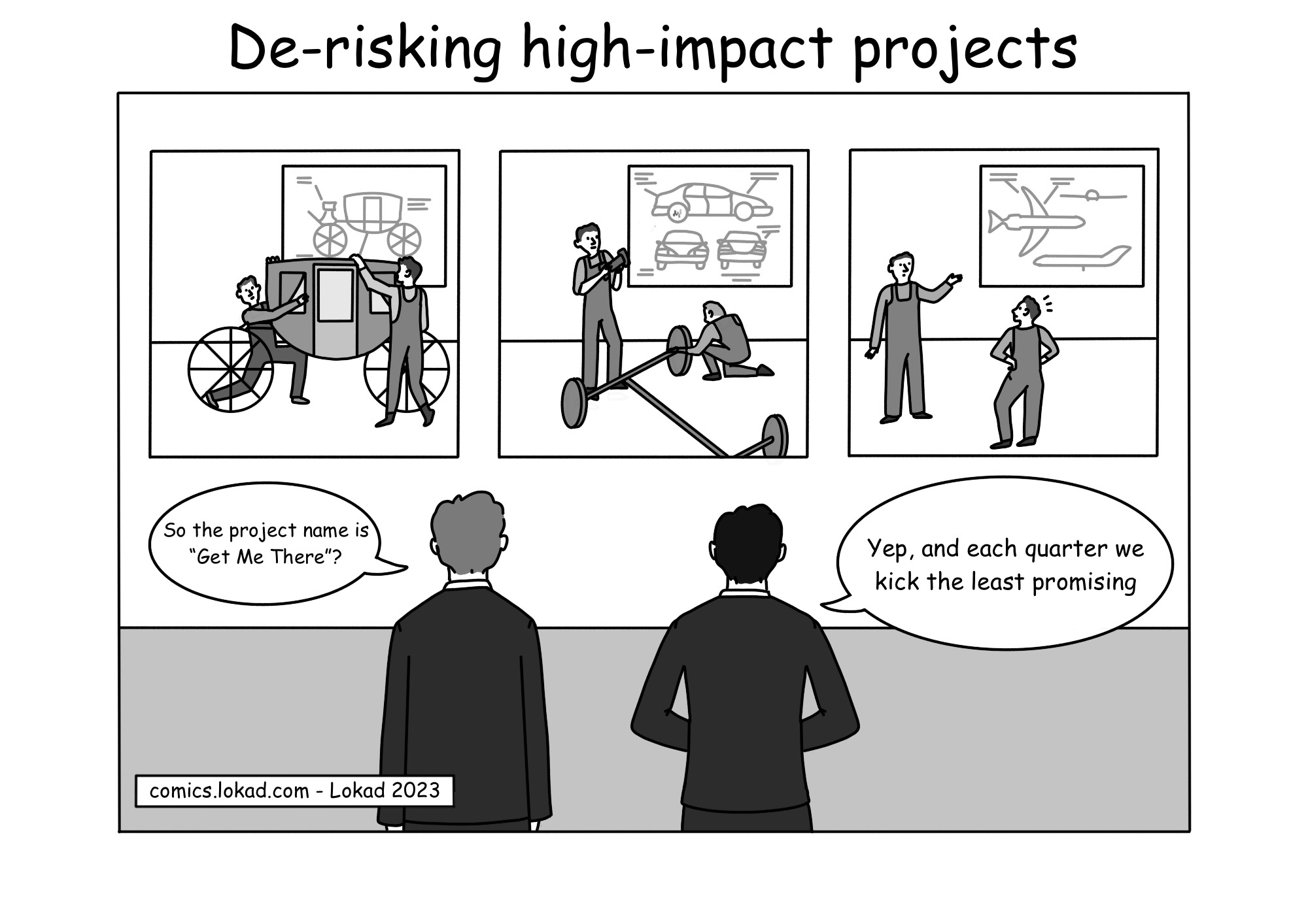 Cómic de desmitificación de proyectos de alto impacto