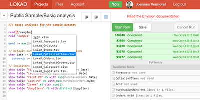 Completamento automatico dei percorsi dei file con Envision