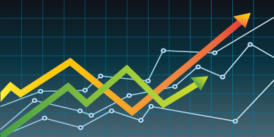 Graphiques de lignes multicolores