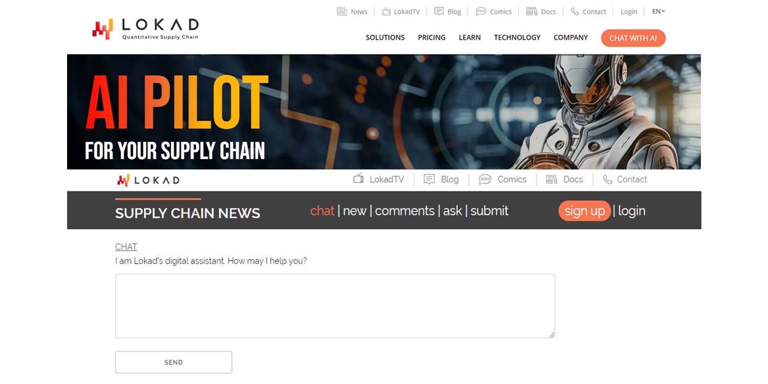 Chatbot IA pour les chaînes d'approvisionnement et Lokad