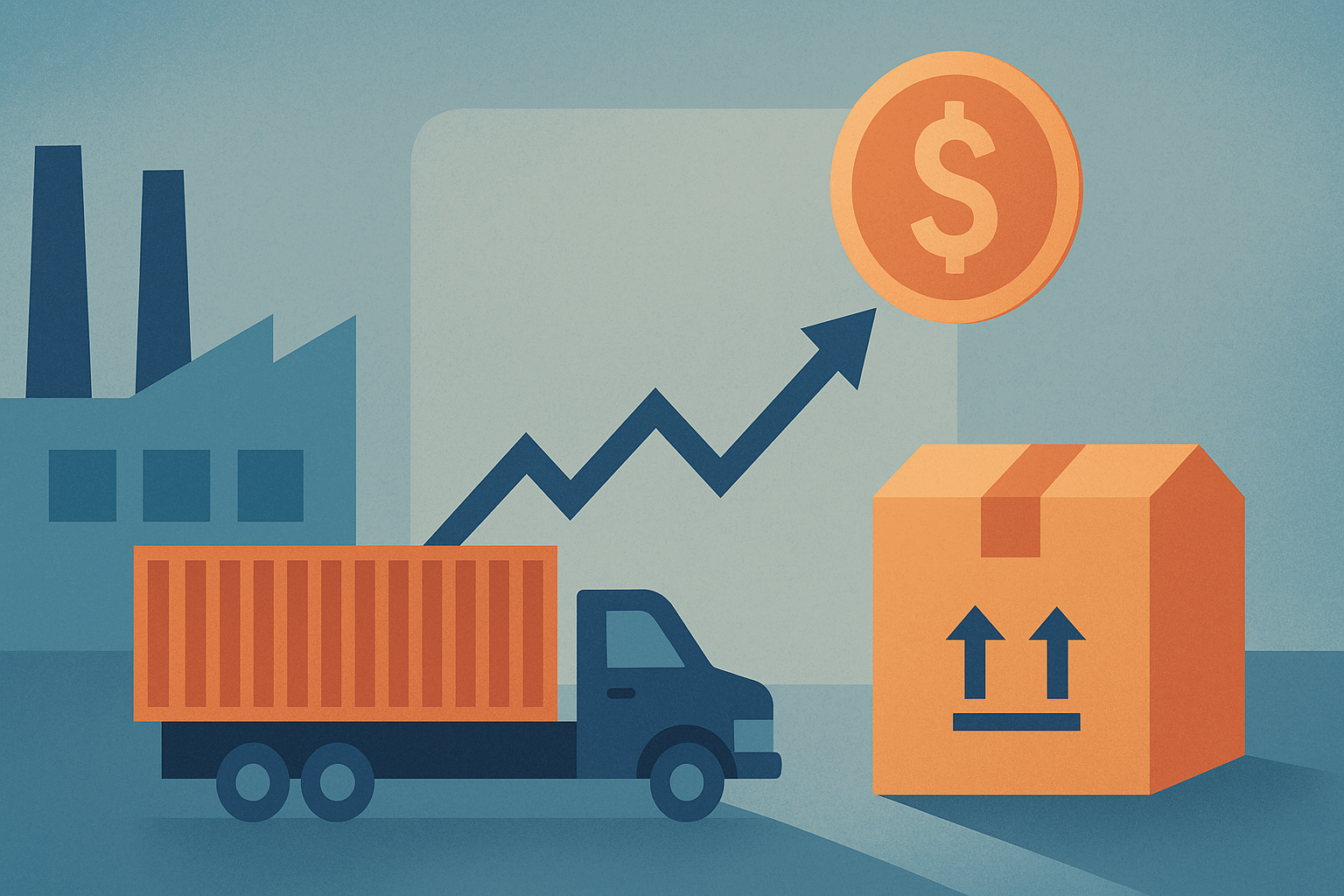 abstract illustration of supply chain for making profit