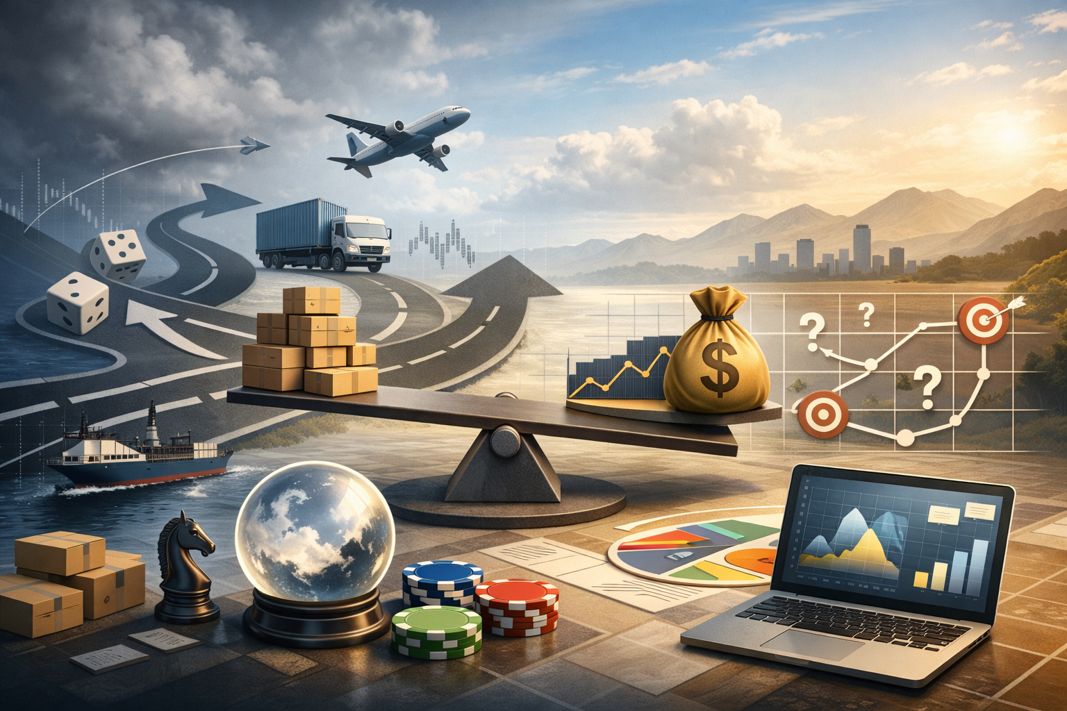 Conceptual supply chain landscape balancing risk and options