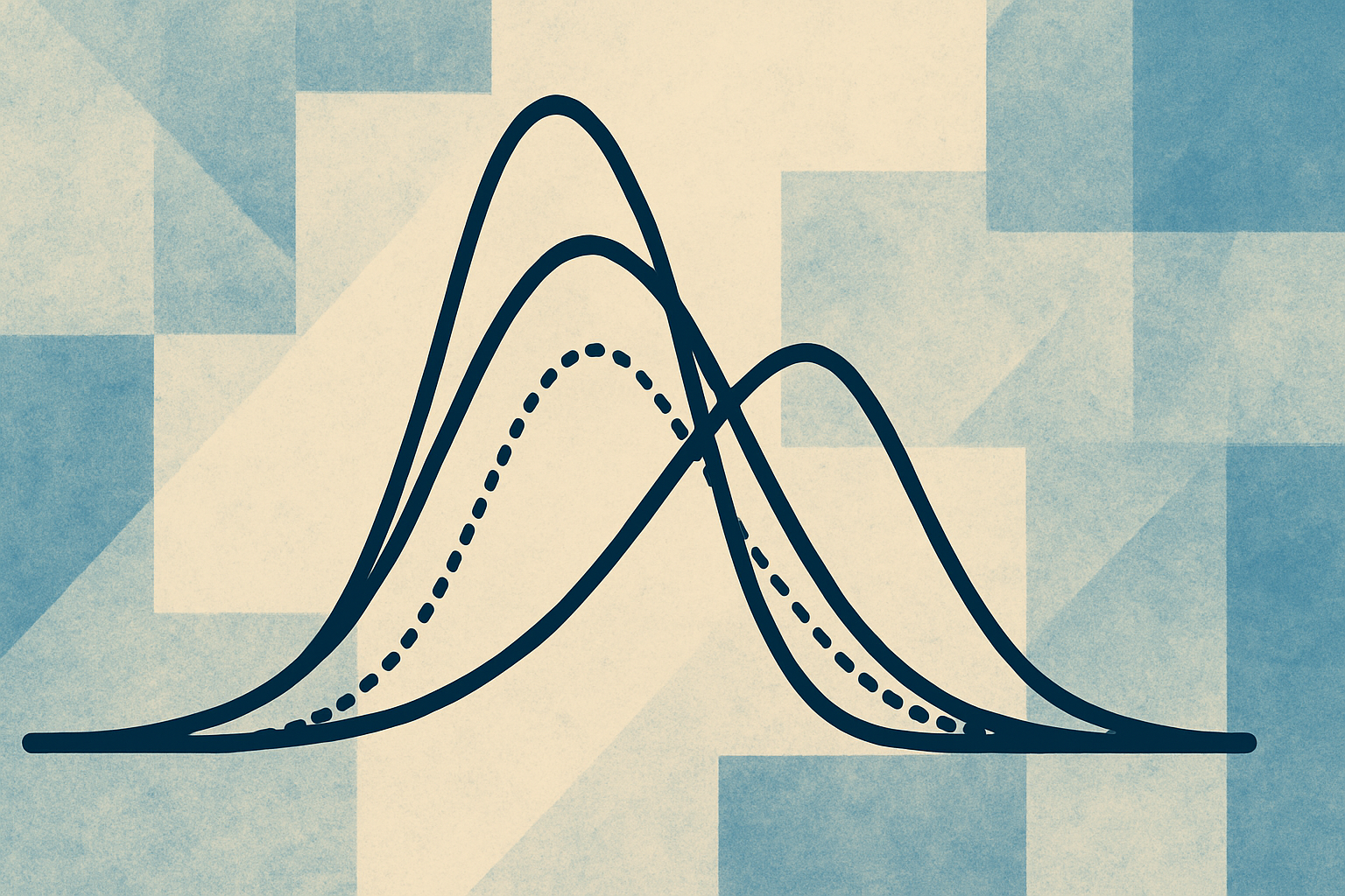 aAbstract overlapping probability curves for supply chain decisions