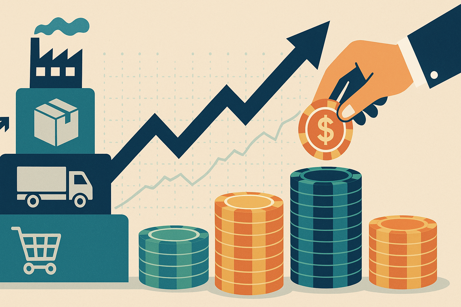abstract image on supply chain decisions viewed as economic bets