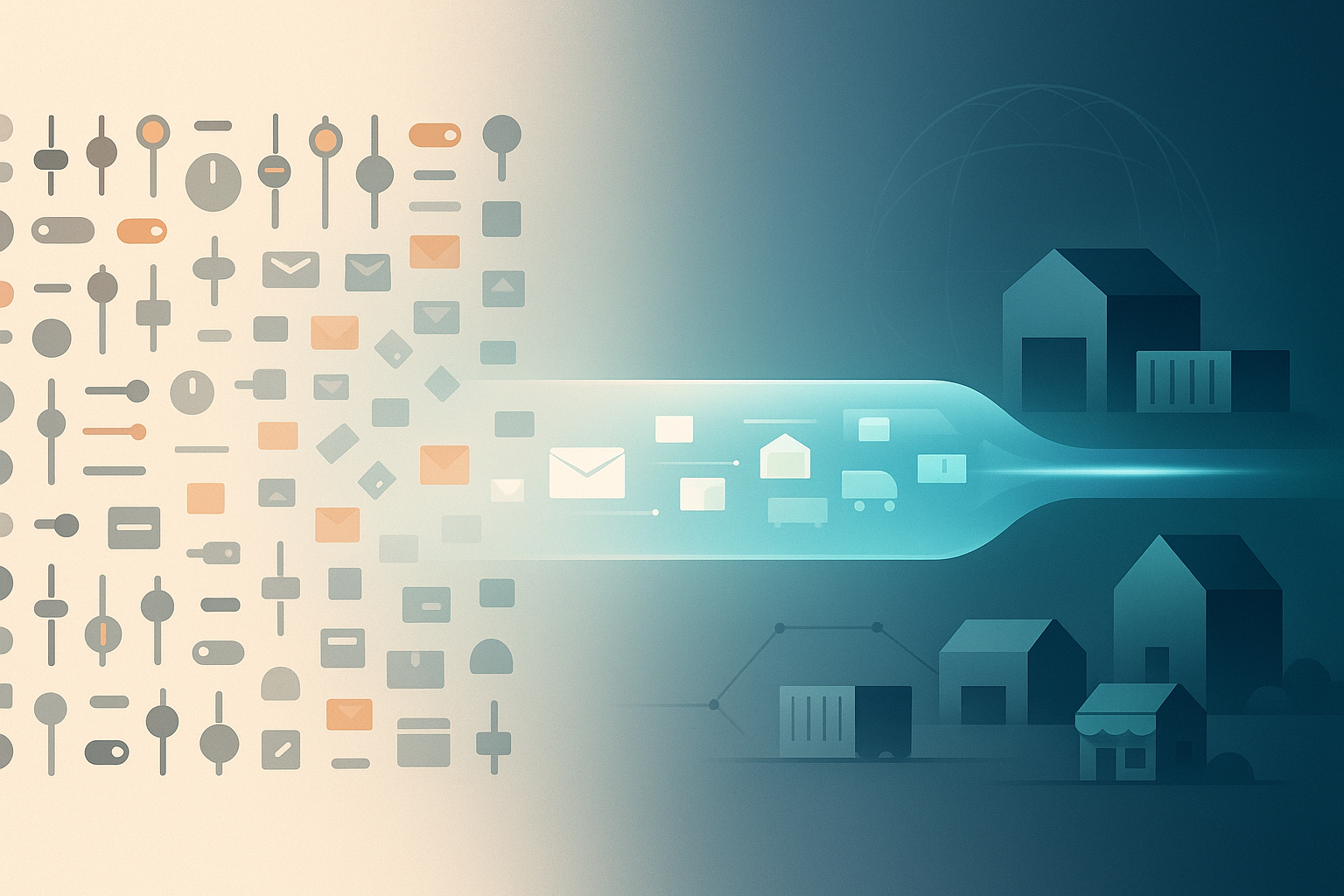 abstract image applying Gmail metaphor to supply chain