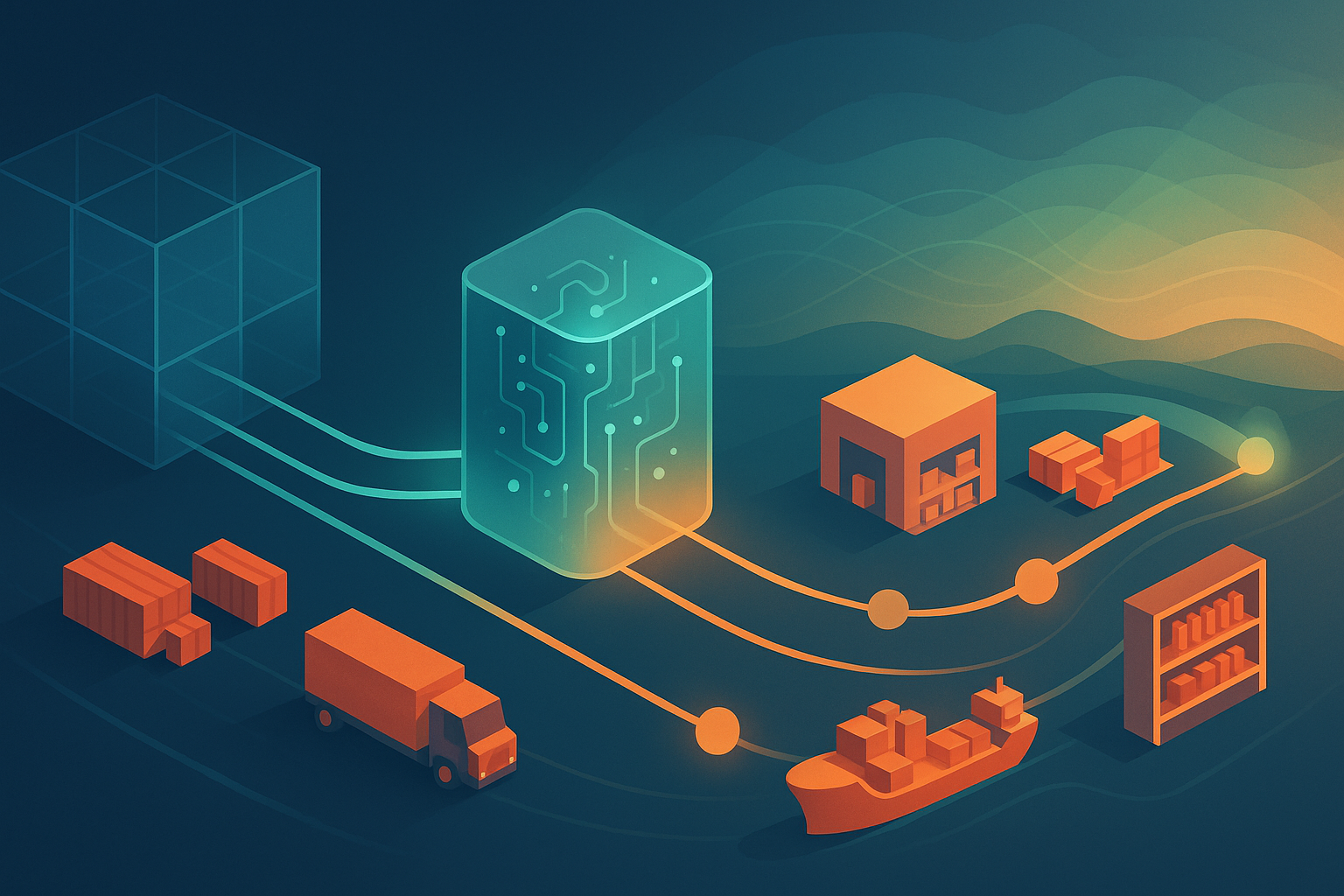Colorful decision engine linking models to global logistics.