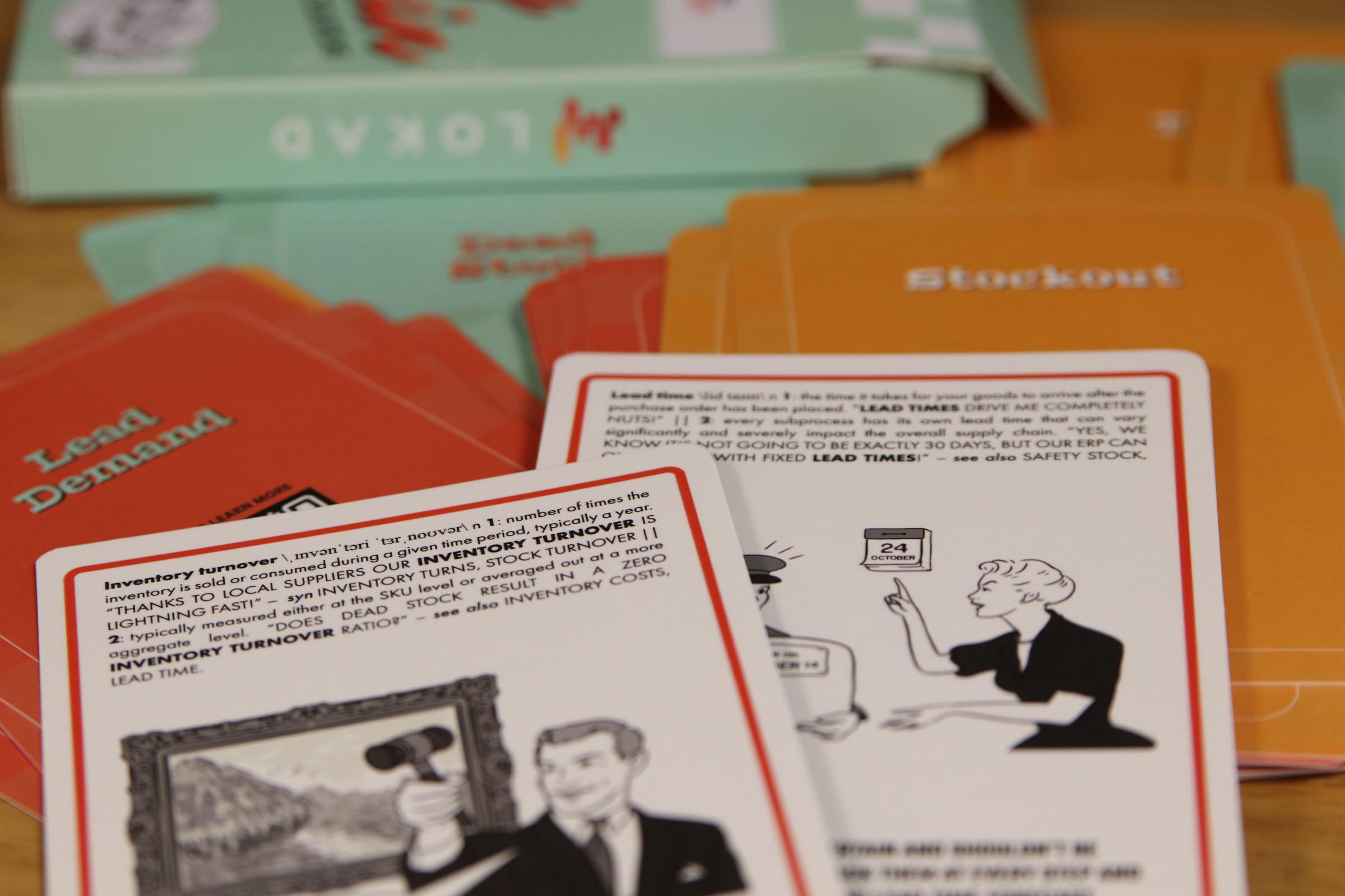 Close up view of few cards