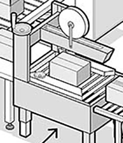 Eine Kistenversiegelungsmaschine