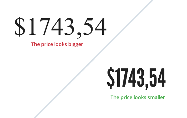 Two distinct styles of price tags