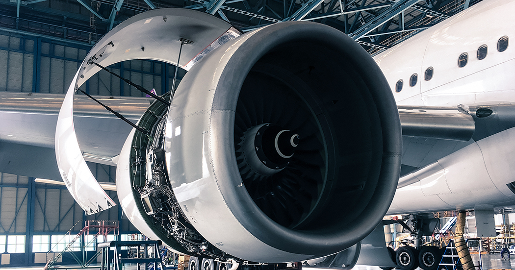 Triebwerk im Flugzeug